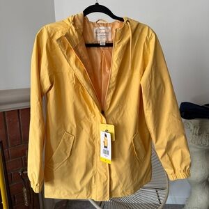 NWT Original Weatherproof Vintage Lightweight Yellow Rain Jacket Size Small